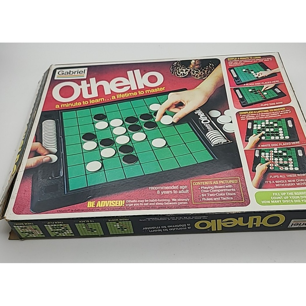 Vtg Othello COMPLETE Gabriel Classic Board Game‎ Strategy retro family night